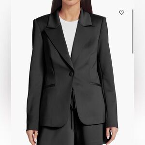 Good American Black Single-Button Tailored Blazer